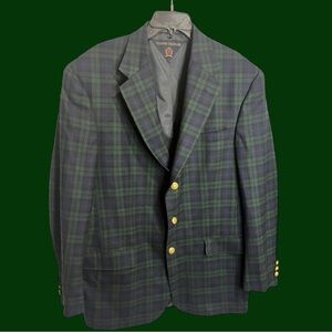 Vintage Tommy Hilfiger Green and Blue Plaid Blazer